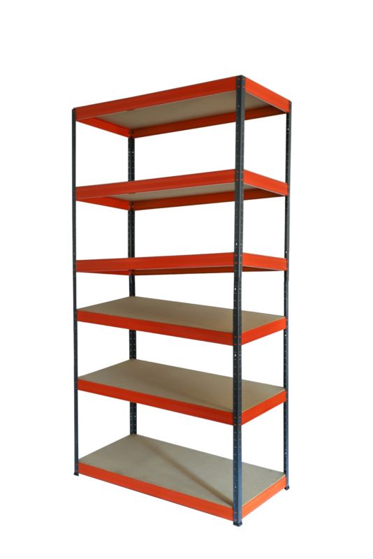 Regał metalowy MODO24 magazynowy grafitowo-pomarańczowy helios 213x100x60cm 6 półek po 400 kg 1 szt.