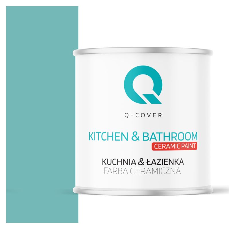 Farba Ceramiczna Kuchnia & Łazienka Q-Cover Turkusowy H1441 Głęboki Mat 2L