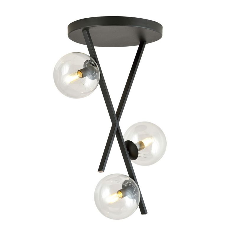 Lampa sufitowa Emibig River czarno-przezroczysty wym: 60 x 30 x 30 cm 3xE14 x 10W 1 szt.
