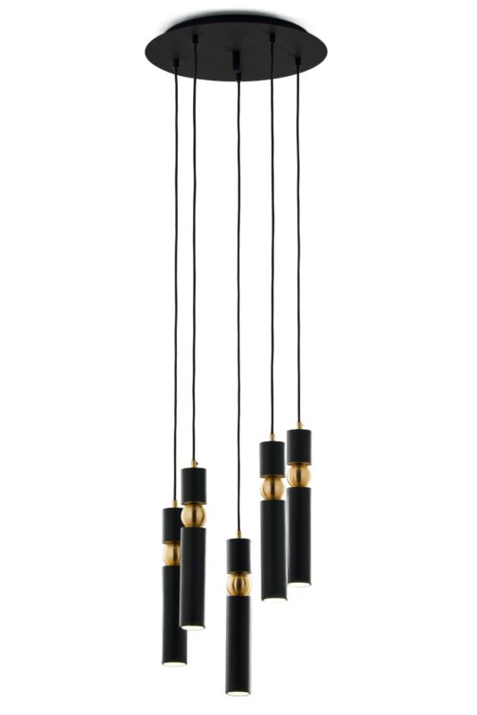 Lampa sufitowa Jupiter ALAS czarno-złota 5xGU10x10W IP20 wym:136x37x37cm - 1 szt.