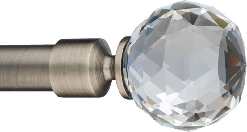 Końcówka karnisza Crystal 19 mm stal antyczna