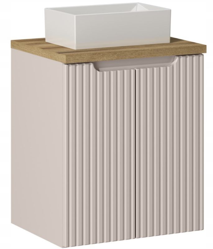 Szafka pod Umywalkę łazienkowa 50 cm Wisząca z Blatem Dąb Nova Kaszmir Kaszmirowa z Umywalką Furnidea 1 szt.