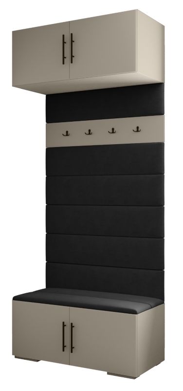 Garderoba wysoka do przedpokoju Abiks INOVA 3 kaszmir+czarny+man18 1 szt.