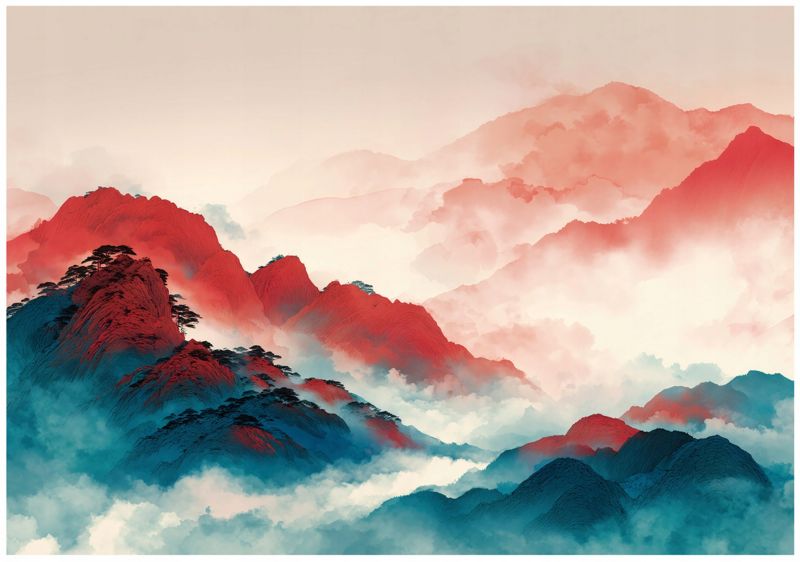 Fototapeta WALLARENA Do Sypialni Salonu Na Flizelinie Góry Krajobraz Natura Pomarańczowy 250x175 cm 16319VX5 1 szt.