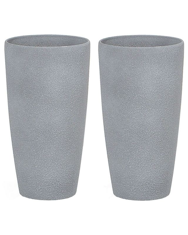 Zestaw 2 doniczek 23 x 23 x 42 cm szary Abdera 1 par.