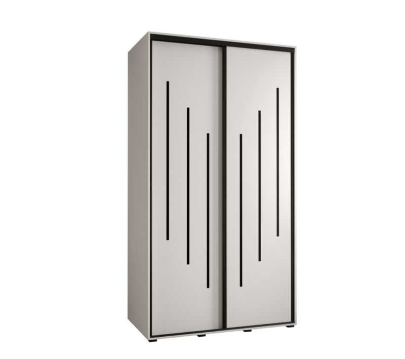 Szafa przesuwna Abiks DAVOS 8 wysoka szer.140cm gł.60cm biały/biały/czarny 1szt.