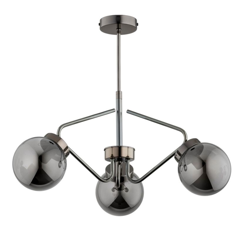 Lampa wisząca Alfa BARSUM czarna-chromowana 3xE14x10W wym:48x56x56cm IP20 -1 szt.