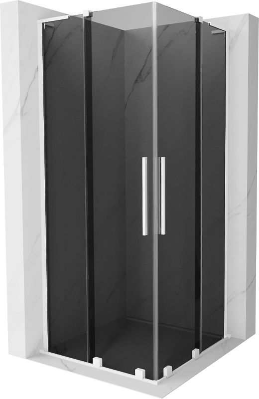 Kabina prysznicowa Mexen Velar L Duo rozsuwana 80 x 80 cm grafit biała 1 szt.