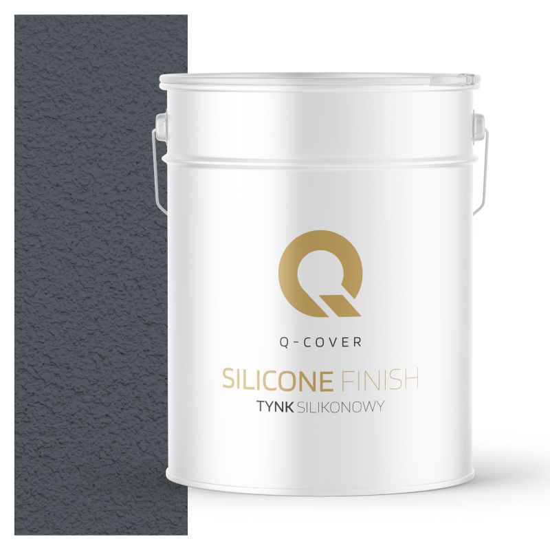 Tynk Silikonowy Elewacyjny Baranek 3.0mm Q-Cover Szary grafitowy F256 15KG