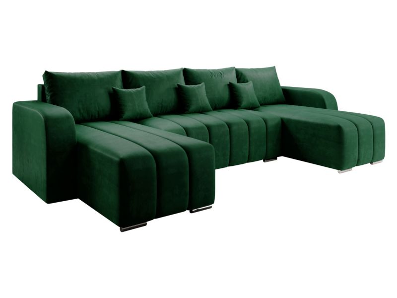 Narożnik z funkcją spania MIRJAN 24 Pufetto U butelkowa zieleń 1 szt.