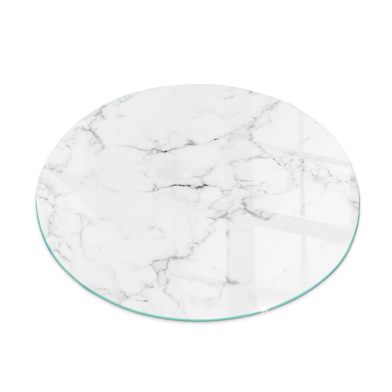 Podkładka Szklana Tulup fi90 cm Ochrona Podłogi przed Kominkiem Marmur z żyłkami 1 szt.