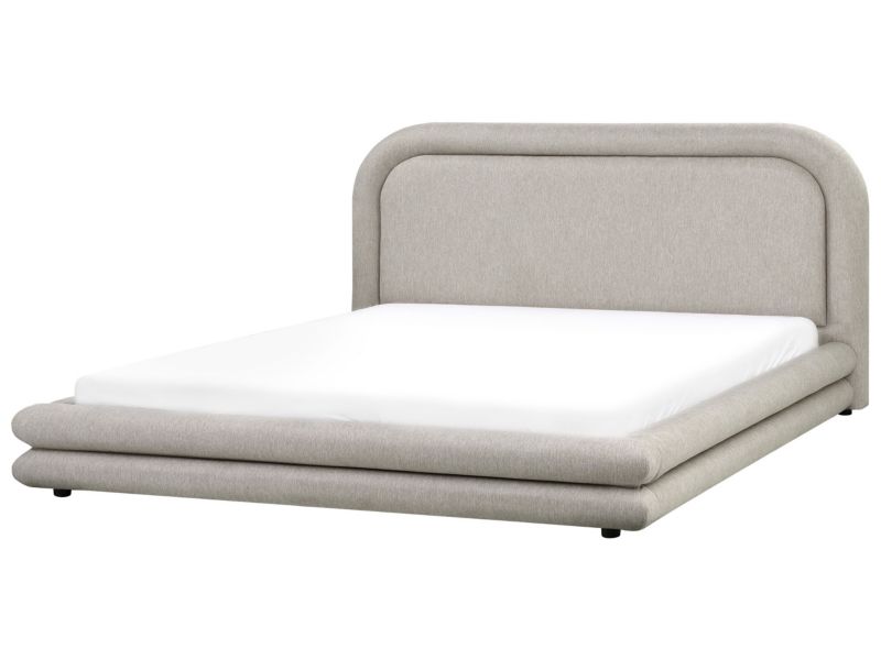 Łóżko Len syntetyczny Lavardens 180 x 200 cm Beżowoszary 1 szt.