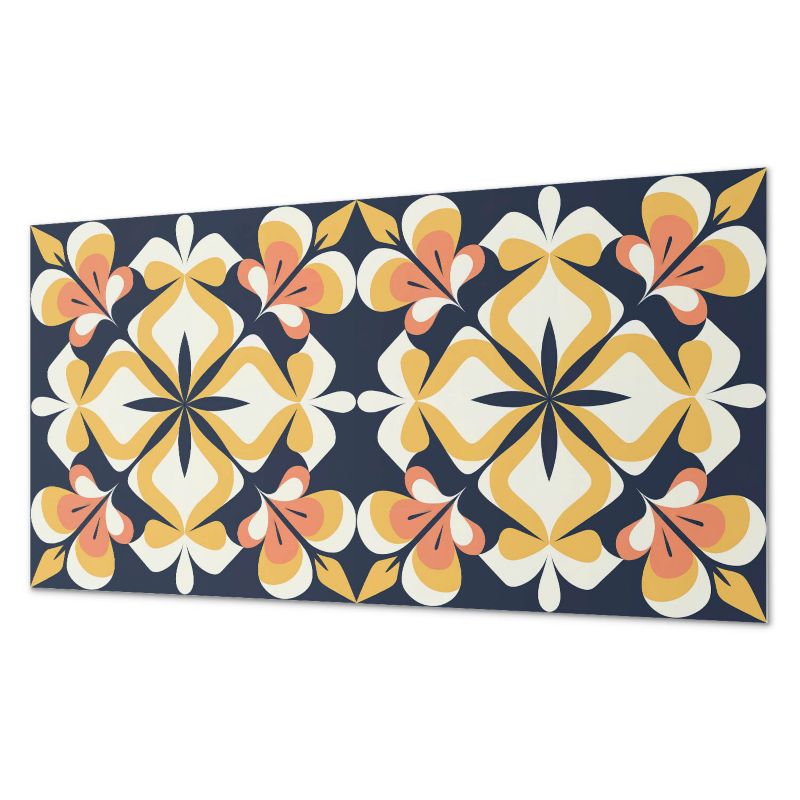 Okładzina Ścienna Z Grafiką PCV ArtPrintCave 100x50 cm Geometryczny wzór kwiatowy 1 szt.