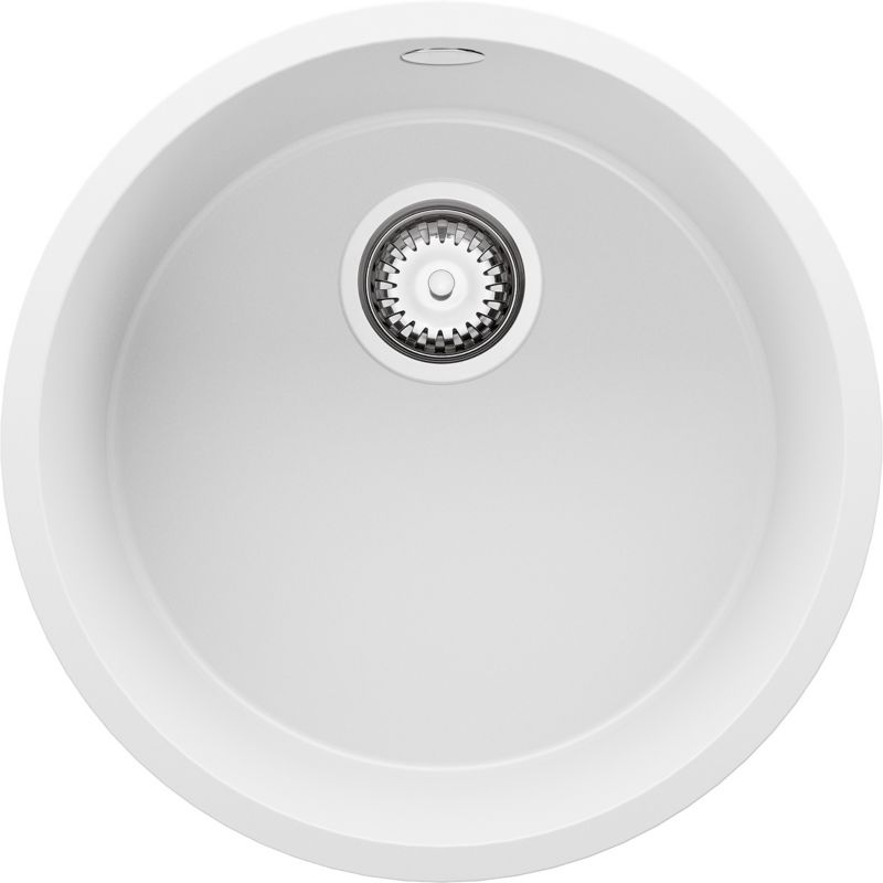 Zlewozmywak podblatowy Valetta PRIMAGRAN 46x46cm do szafki od 50cm, Biały + Syfon, S002, 1 szt.