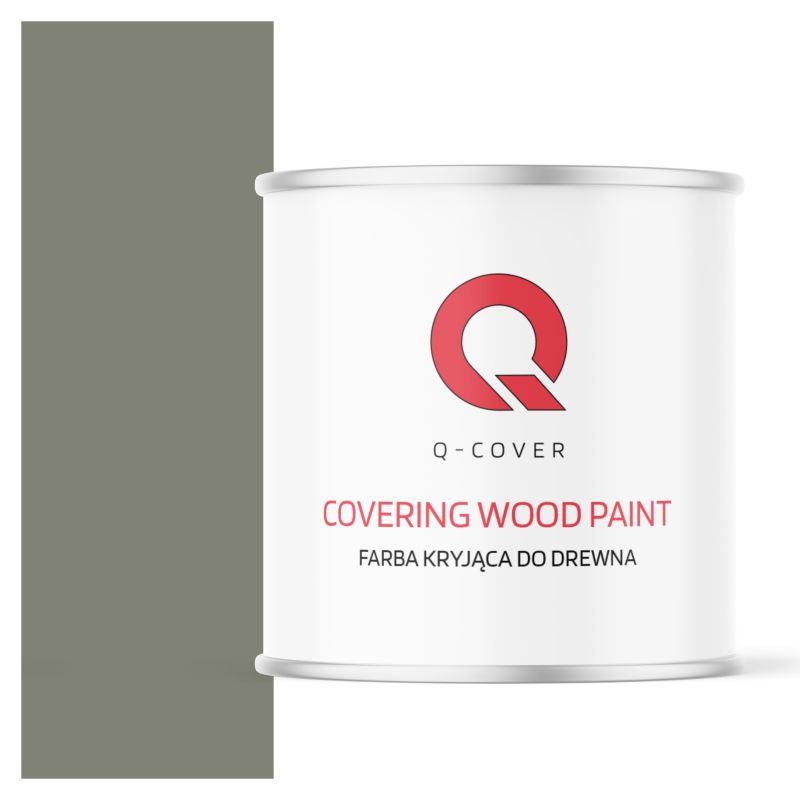 Farba Kryjąca do Drewna Q-Cover Cementowy Szary RAL7033 Półmat 2.5L