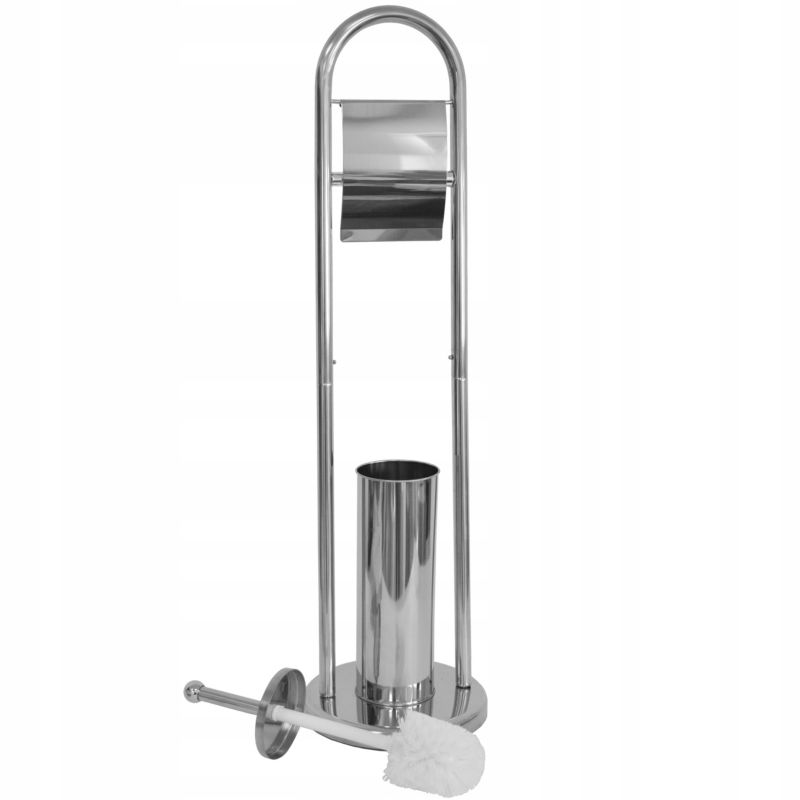 Stojak na papier Rodeno srebrny ze szczotką WC 1 szt.