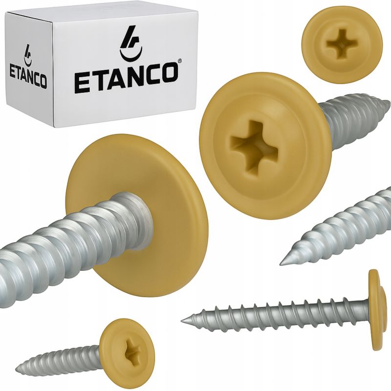 Wkręty Podkładkowe Etanco Do Drewna 4,2X25Mm, Ral1002 Gm-S 250Szt.