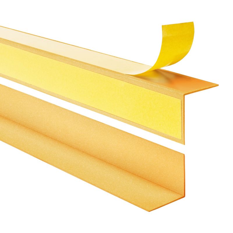 Kątownik twardy PCV 25x25mm QUEST, Listwa Kątowa do Narożników Wewnętrznych, Samoprzylepna, KTZ, 200 cm, złoty