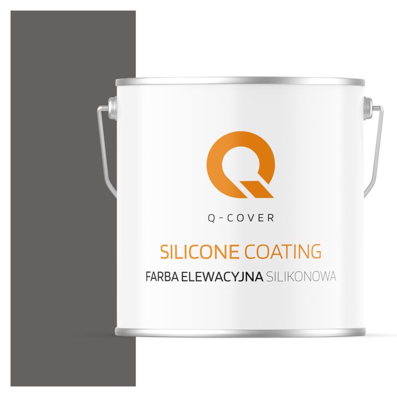 Farba Elewacyjna Silikonowa Fasadowa Q-Cover Szary ciemny F276 5L