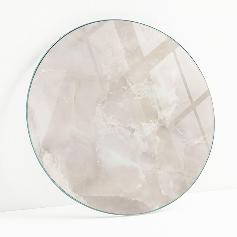 Blat Szklany z Nadrukiem Wallfluent FI 90 cm Marmurowa struktura wzoru 1 szt.