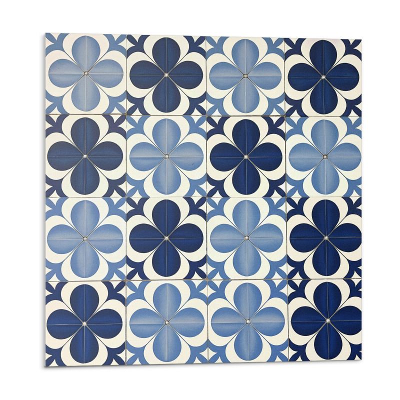 Kafelki samoprzylepne Wallfluent 50x50 cm Wzór kwiatów w geometrycznym stylu 4 szt.