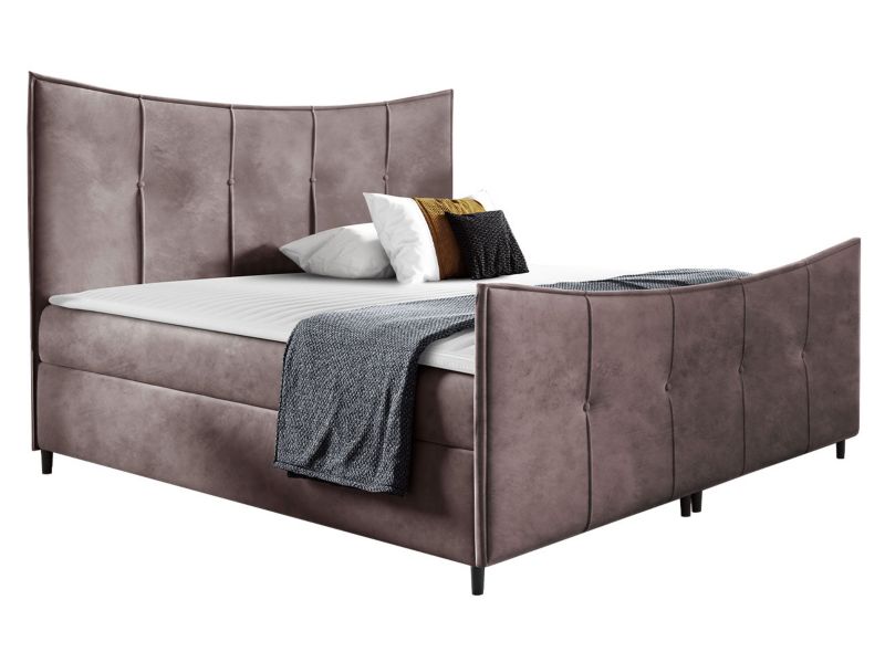 Łóżko kontynentalne MIRJAN 24 Bergamo Lux 140x200 brudny róż 1 szt.