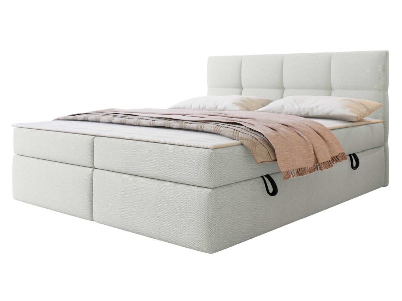 Łóżko kontynentalne MIRJAN 24 Figaro 140x200 cm śmietankowy strukturalny 1 szt.