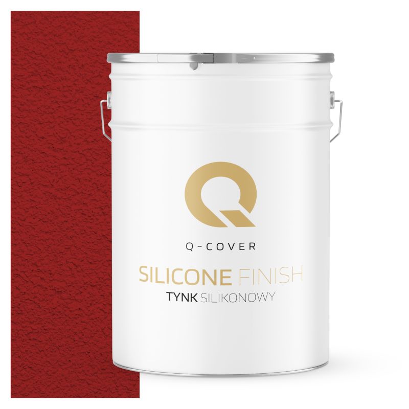 Tynk Silikonowy Elewacyjny Baranek 1.5mm Q-Cover Czerwony RAL3001 25KG