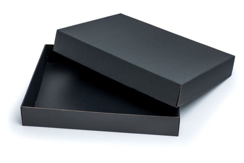 Pudełka karbowane Neopak czarne wieczkowe 450x350x70mm 10 szt.
