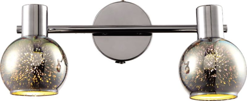 Kinkiet ścienny Kaja Galaxy chromowany czarny styl nowoczesny 2 x E14 x 40W IP20 wym: 18 x 50 x 20 cm - 1 szt.