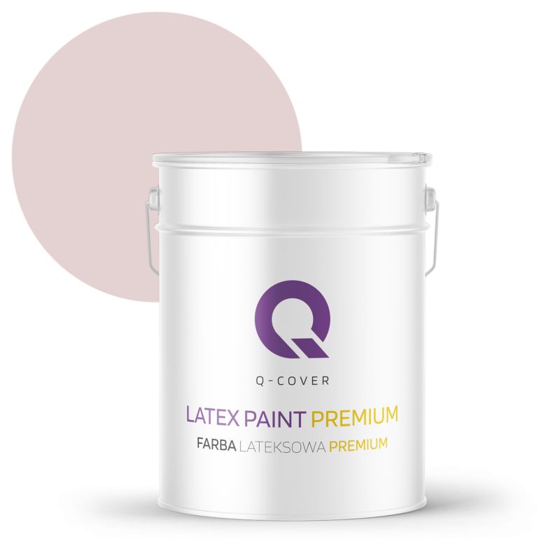 Farba Lateksowa Premium Plamoodporna do Ścian i Sufitów Q-Cover Pudrowy róż jasny H3266 Głęboki Mat 10L