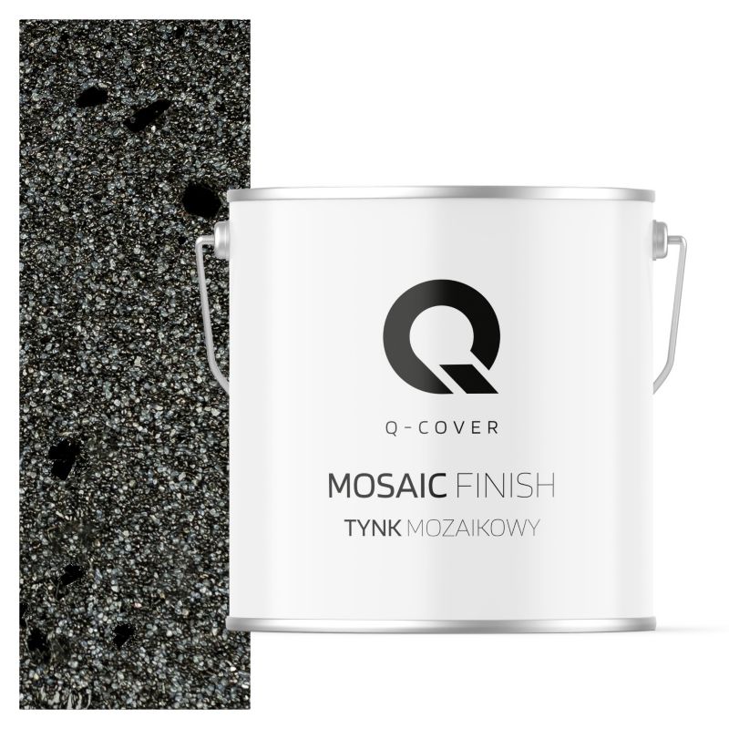 Tynk Mozaikowy Q-Cover Szary ciemny z czarną miką M45 7KG