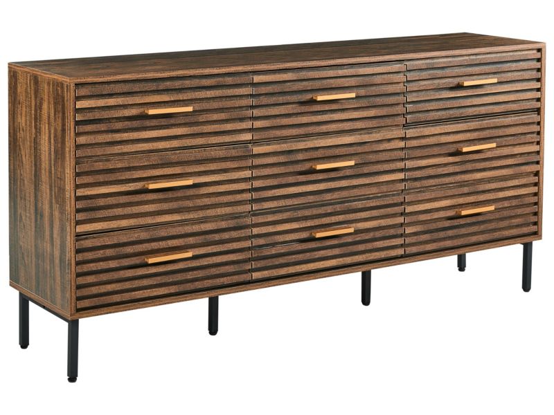 Komoda 9 szuflad Orbost Ciemnobrązowy 1 szt.