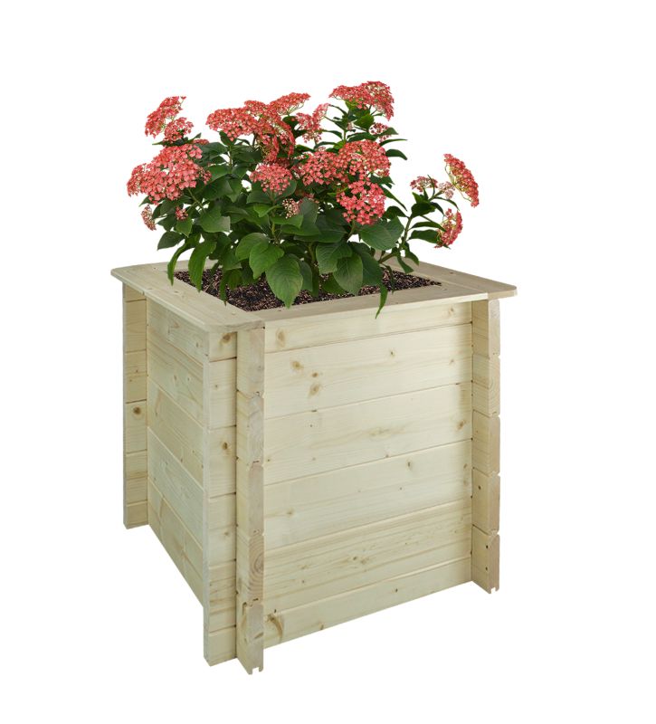 Drewniana doniczka na kwiaty Timbela M618-1 57x58x58 cm bez dna 1 szt.