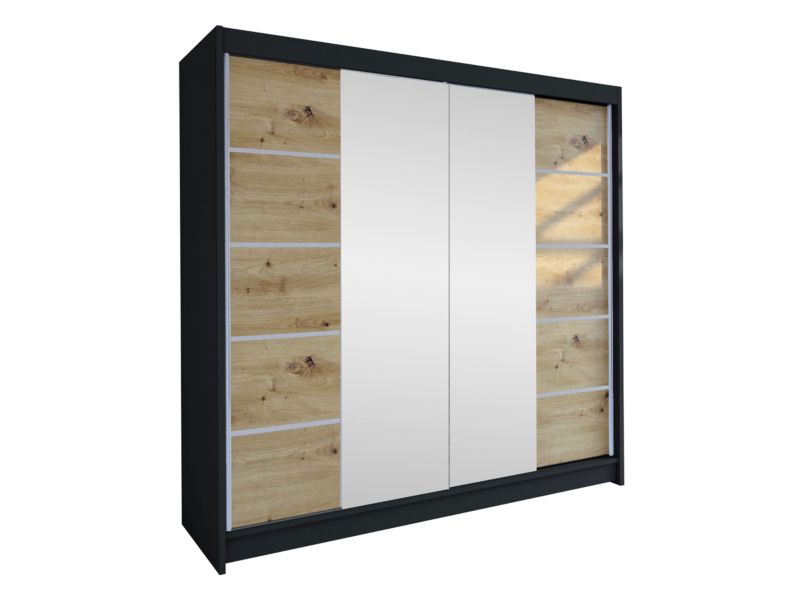 Szafa MIRJAN 24 z drzwiami przesuwnymi Talin V czarny/dąb artisan 1 szt.