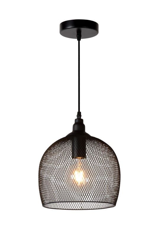 Lampa sufitowa wisząca Lucide Mesh 0380 czarna szerokość 22 cm 1xE27 x 60W 1 szt.