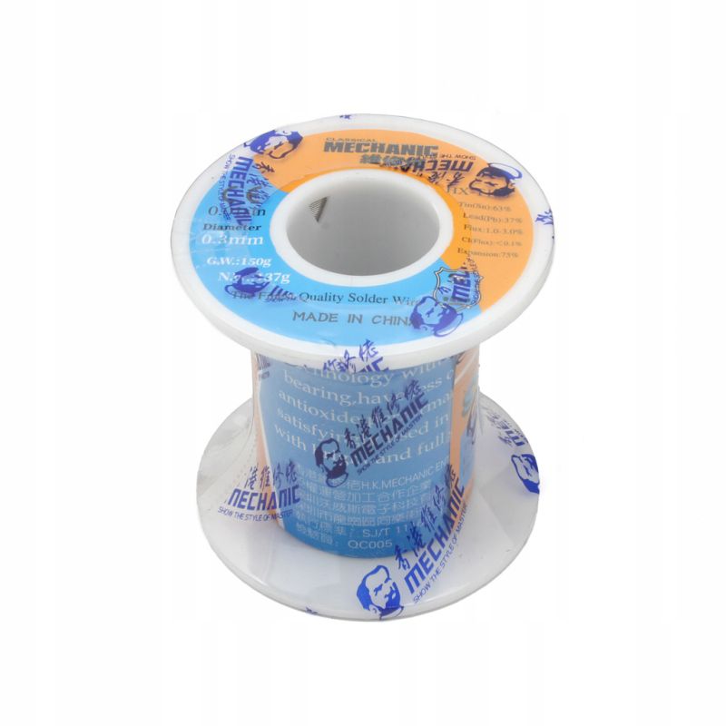 Spoiwo lutownicze Cyna do lutowania z topnikiem ołowiowa Mechanic HX-T100 0,3mm 150g 1 szt.