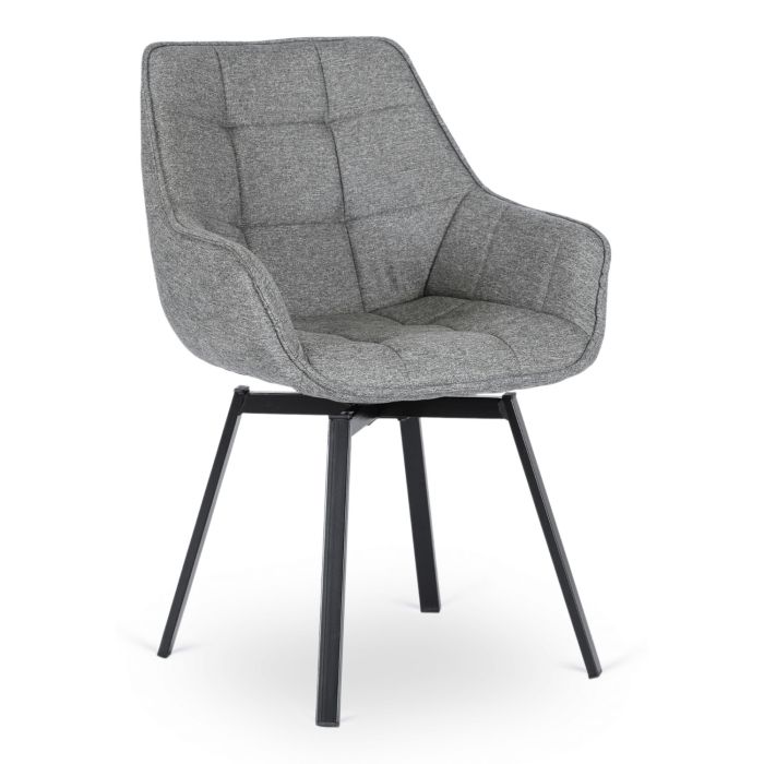 Krzesło Tapicerowane Luna 2 Mebel Elite Obrotowe Szare 1 szt