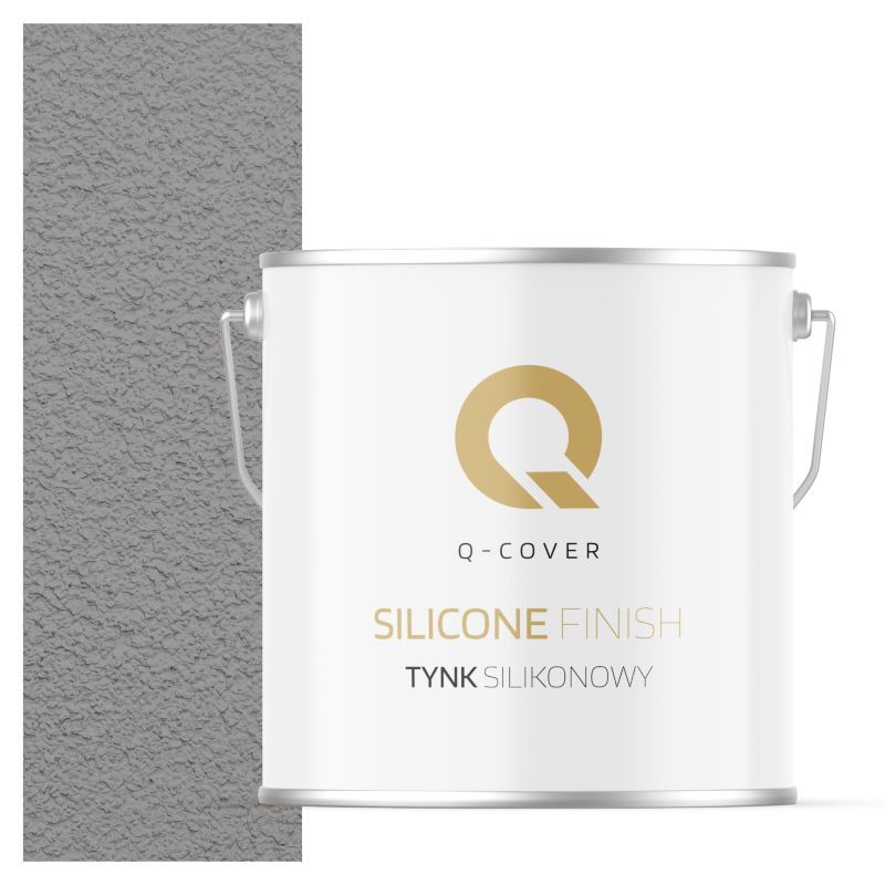 Tynk Silikonowy Elewacyjny Baranek 1.00mm Q-Cover Szary platynowy F264 7KG