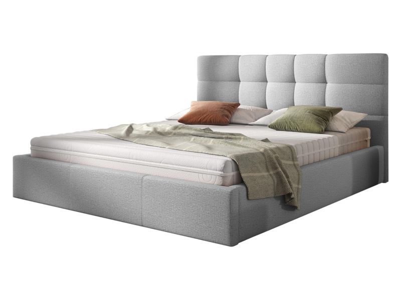 Łóżko tapicerowane MIRJAN 24 Swift stelaż drewniany 180x200 jasny szary 1 szt.