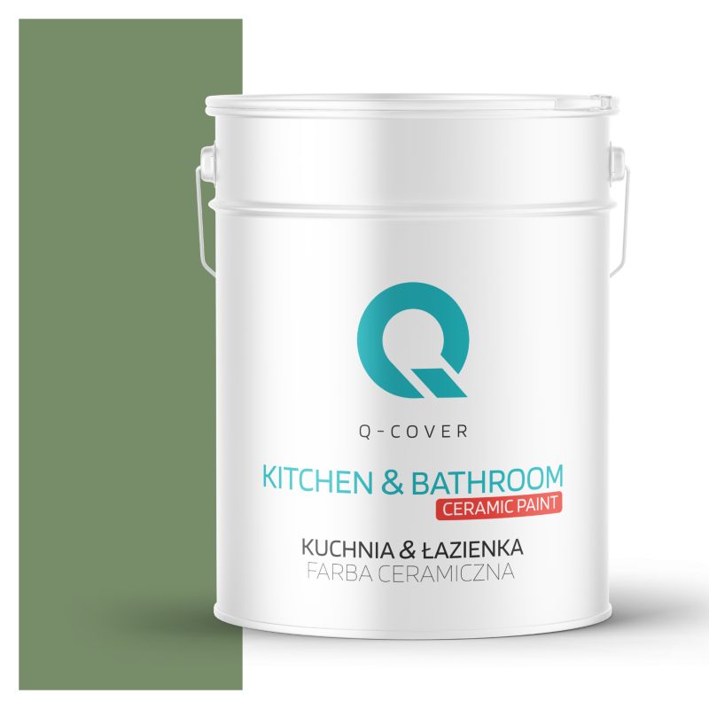 Farba Ceramiczna Kuchnia & Łazienka Q-Cover Zielony ciemny H2123 Głęboki Mat 10L