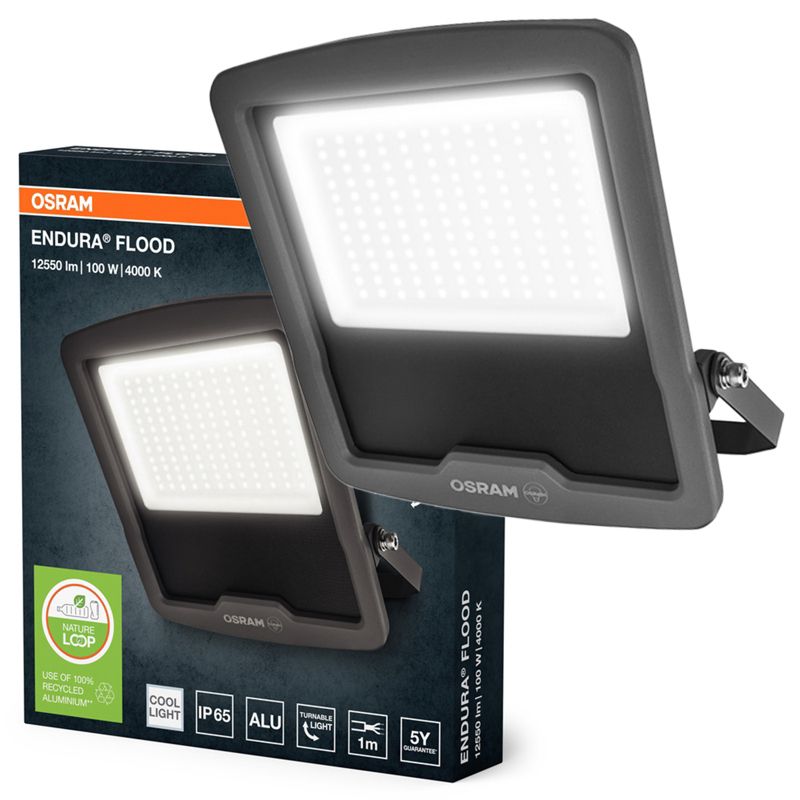 Naświetlacz LED Osram Reflektor Zewnętrzny 100W 12000lm 4000K Szary IP65 1 szt.