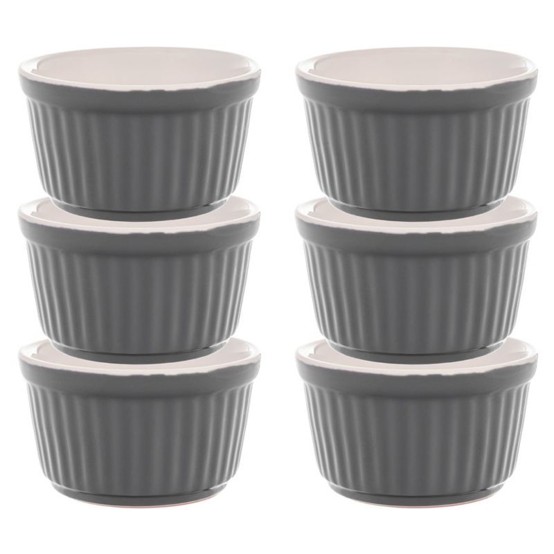 Naczynie KADAX ceramiczne do zapiekania 9 x 5 cm szare 6 szt.