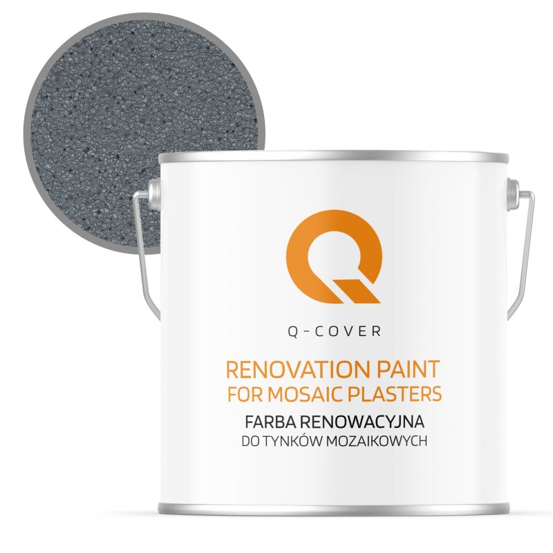 Farba Renowacyjna dla Tynku Mozaikowego Q-Cover Wiewiórka Szara RAL7000 5L
