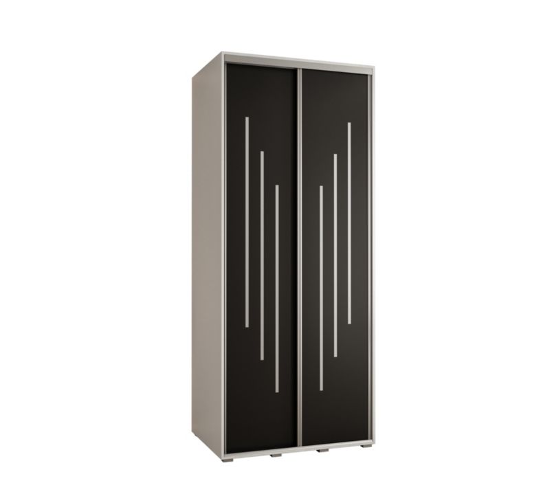 Szafa przesuwna Abiks DAVOS 8 wysoka szer.100cm gł.45cm biały/czarny/srebrny 1szt.