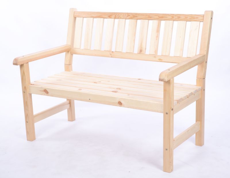 Ławka ogrodowa drewniana MODO24 z oparciem i podłokietnikami trzyosobowa 90 x 154 x 70 cm impregnowana bezbarwna 1 szt.