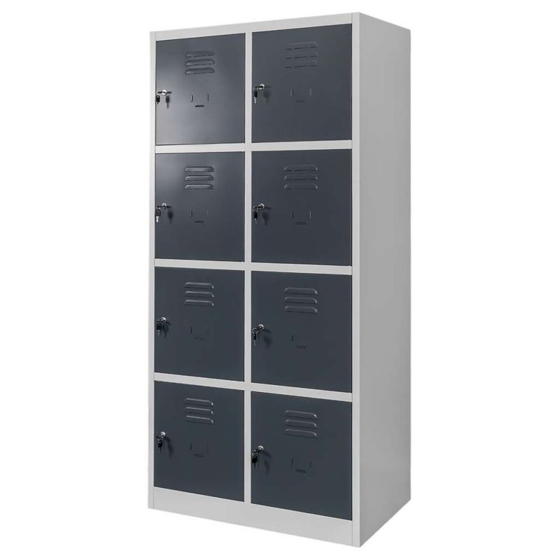 Szafa Mega-M szafka skrytkowa BHP J-80/8 8-drzwiowa szara/grafitowy front 80x50x180 cm skręcana 1szt.