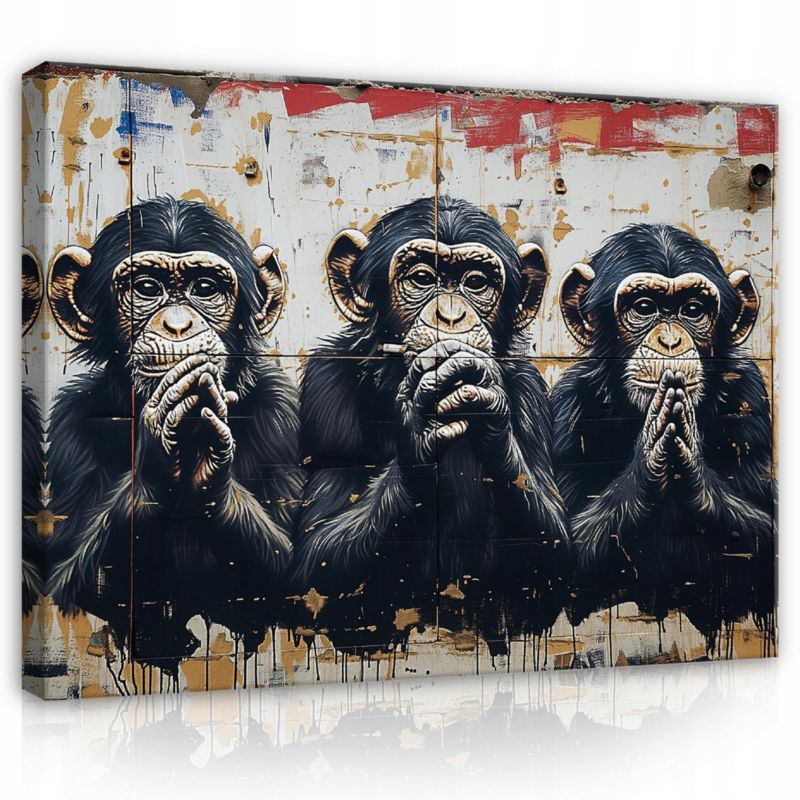 Obraz Na Płótnie WALLARENA 120x80 cm Do Salonu Sypialni Kuchni Abstrakcja Banksy 1 szt.