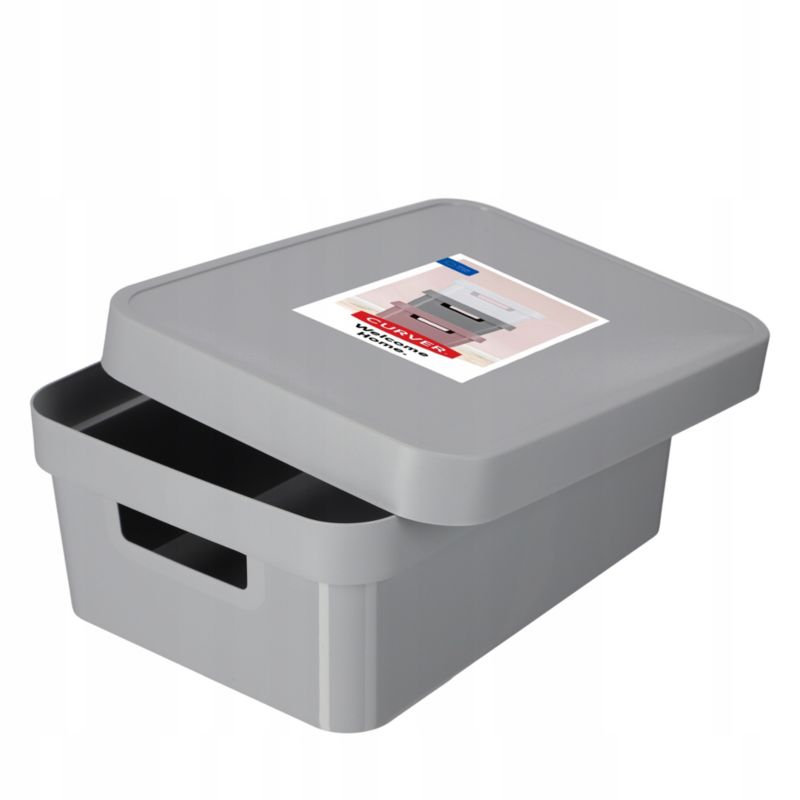 Pojemnik z pokrywką Curver Infinity 11L, szary gładki