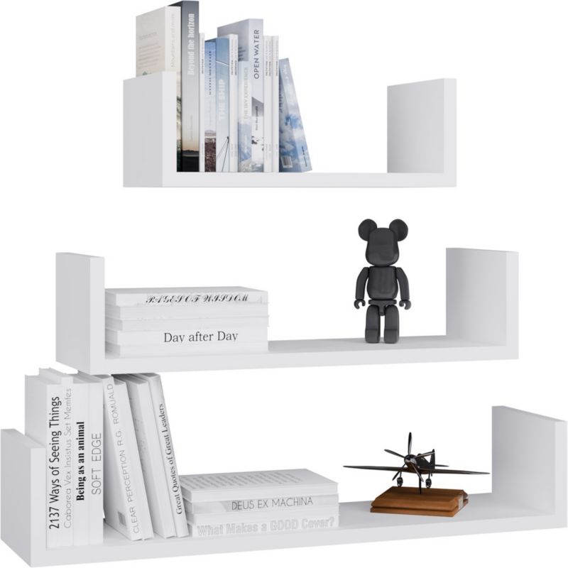 Komplet 3 Topeshop x Półka Wisząca Ścienna Mobi 3P Biały 20x80x14 cm 1 szt.